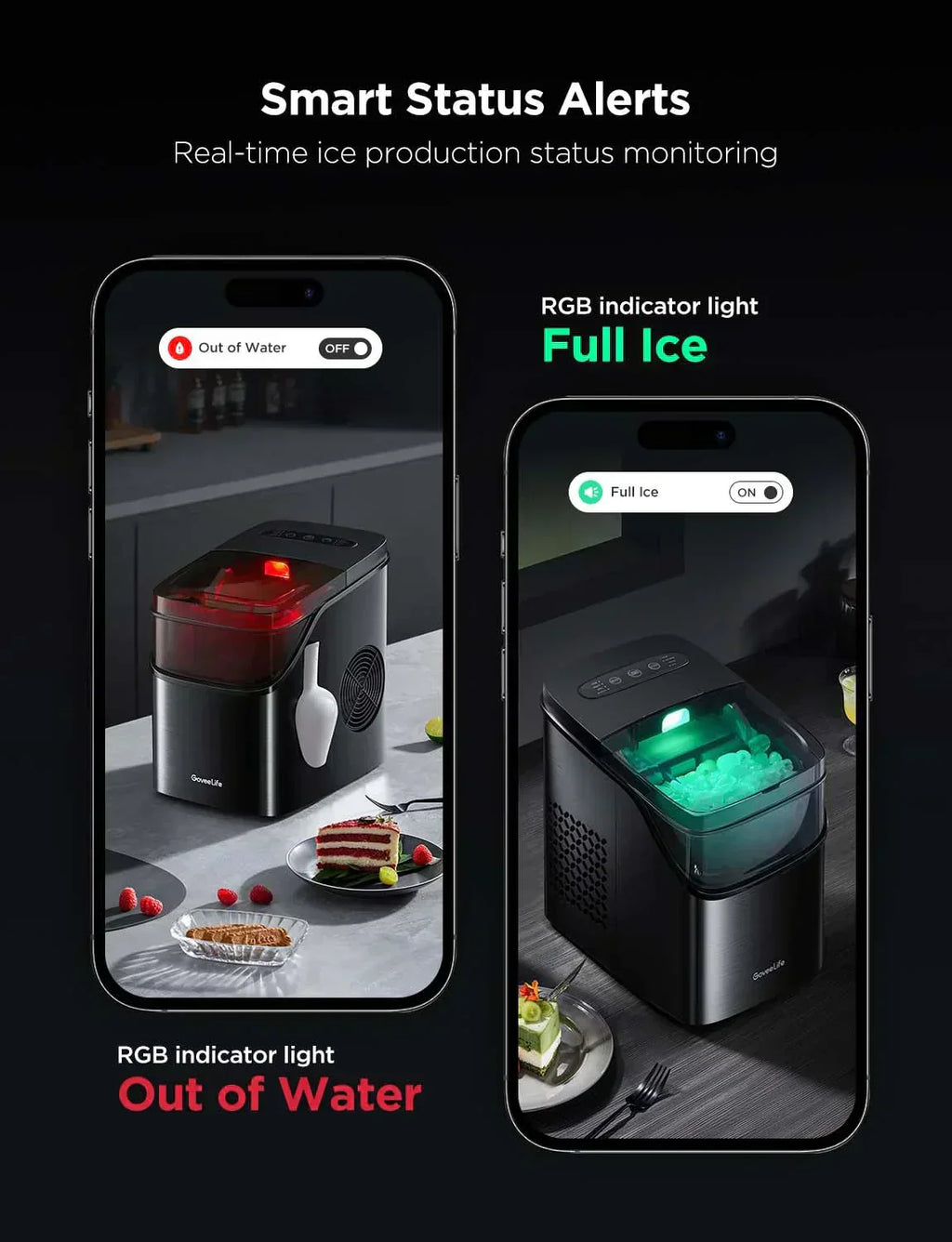 GoveeLife Smart Ice Maker Countertop Portable Ice Machine with Voice Control 9 Ice Cubes