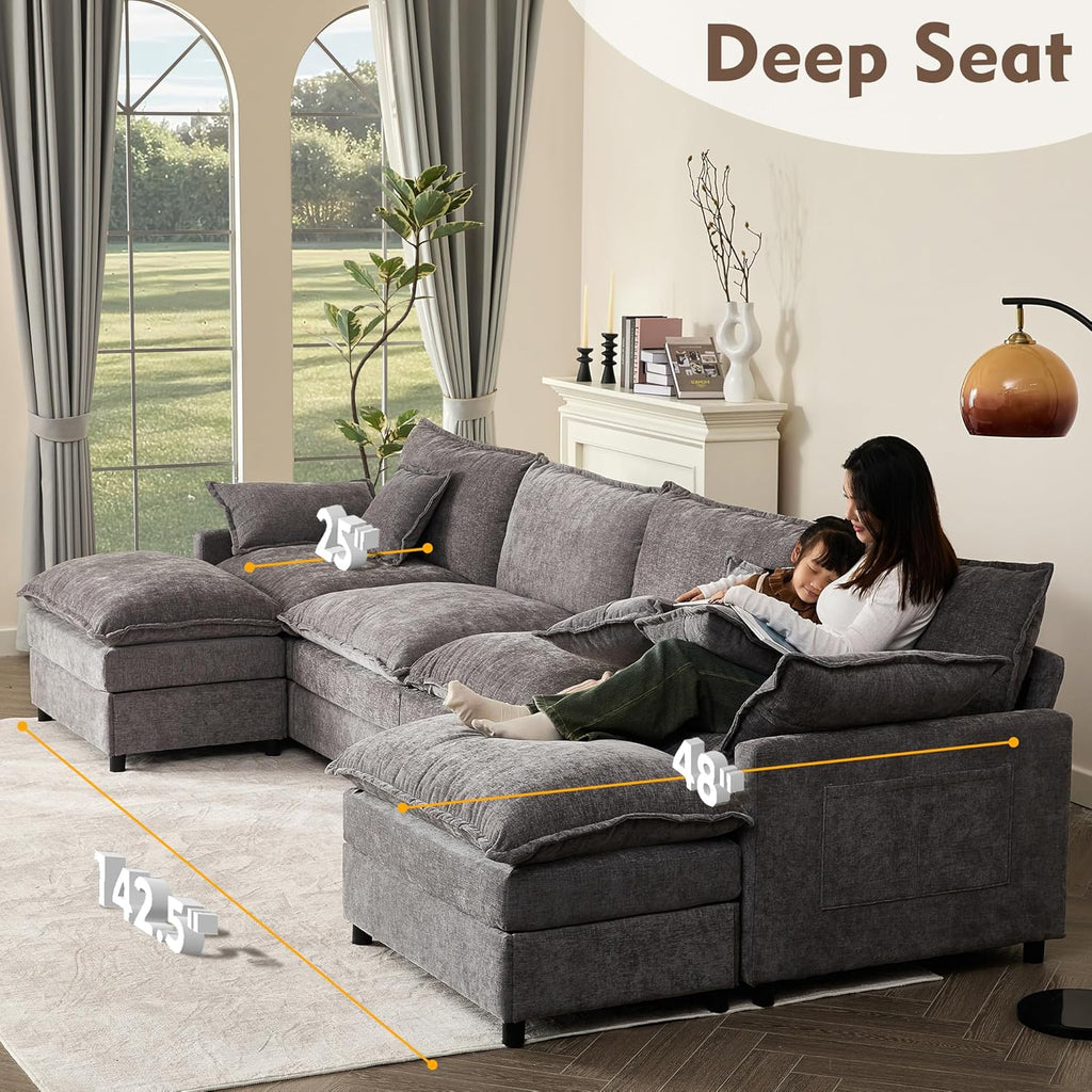108 U-shaped sofa modular sofa three-seater comfortable cloud sofa