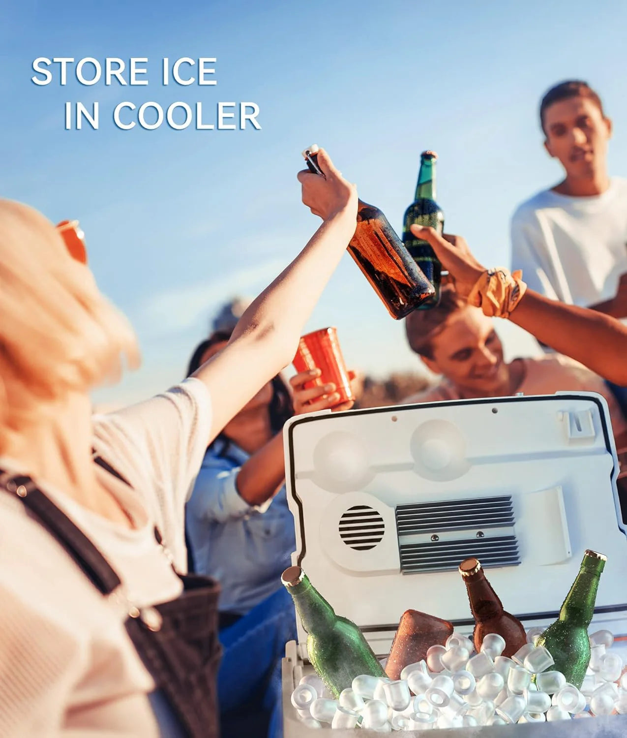 ecozy Portable Ice Maker Countertop, 9 Cubes Ready in 6 Mins, 26 lbs in 24 Hours, Self-Cleaning Machine