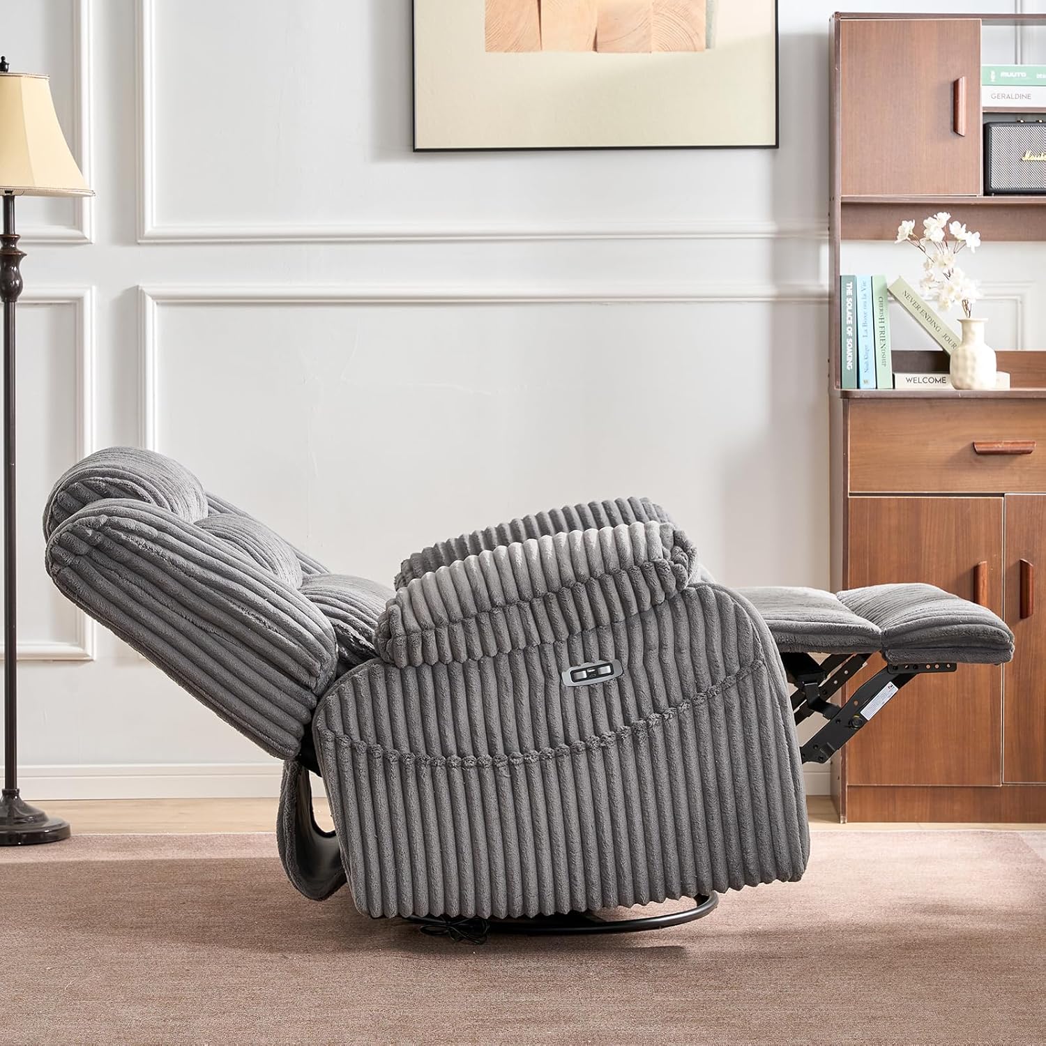 Electric rotary rocker lounge chair for adults with massage and calories USB charging ports