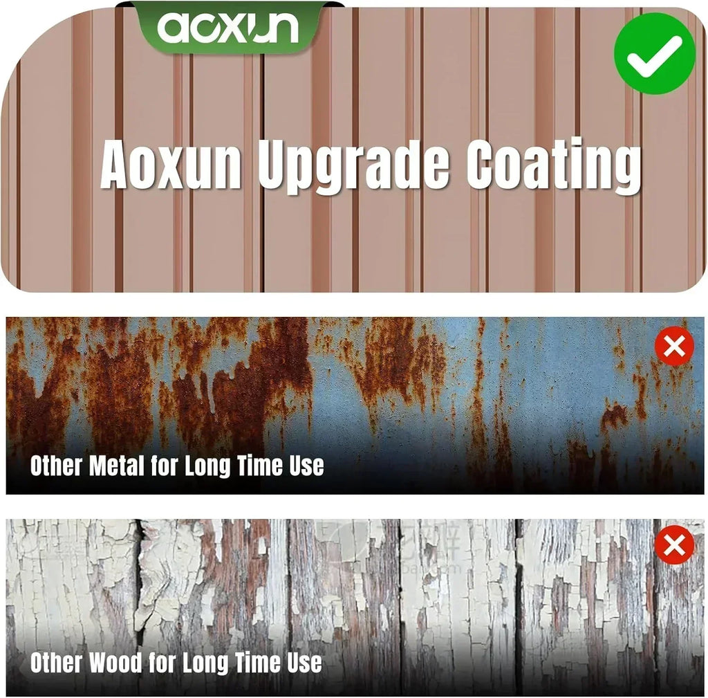 Aoxun 6.2x4 FT Shed Outdoor Storage Shed Metal Garden Shed Sloping Roof Tool Shed Bike Shed