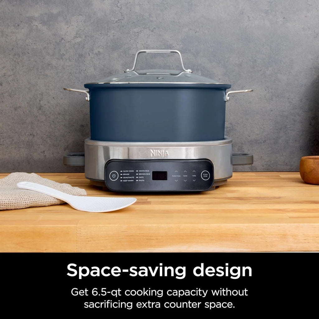 Ninja Slow Cookers 8.5-Quart Multi-Cooker with Dutch oven, steamer, glass lid with integrated spoon, nonstick and oven-safe pot