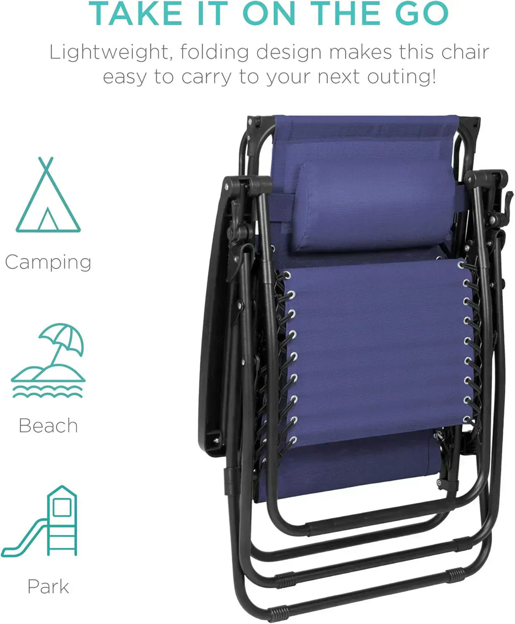 Best Choice Products Folding Zero Gravity Recliner Patio Lounge Chair Adjustable Canopy Shade