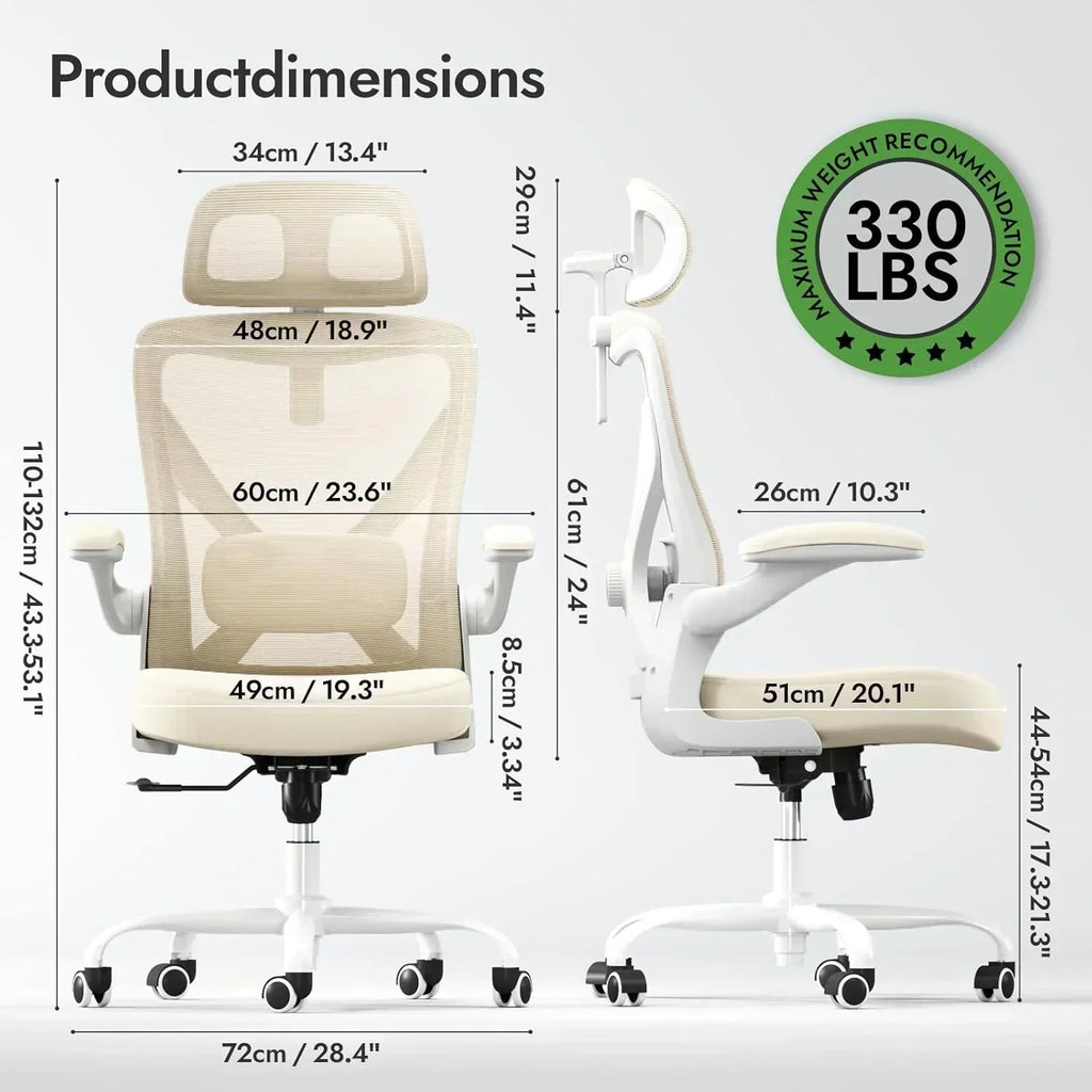 Office computer desk and chair gaming chair with lumbar support and headrest