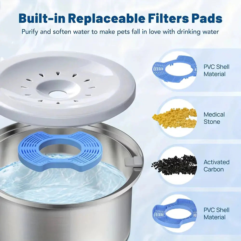 Stainless Steel No Spill Dog Water Bowl with Float Plate for Travel and Car Use