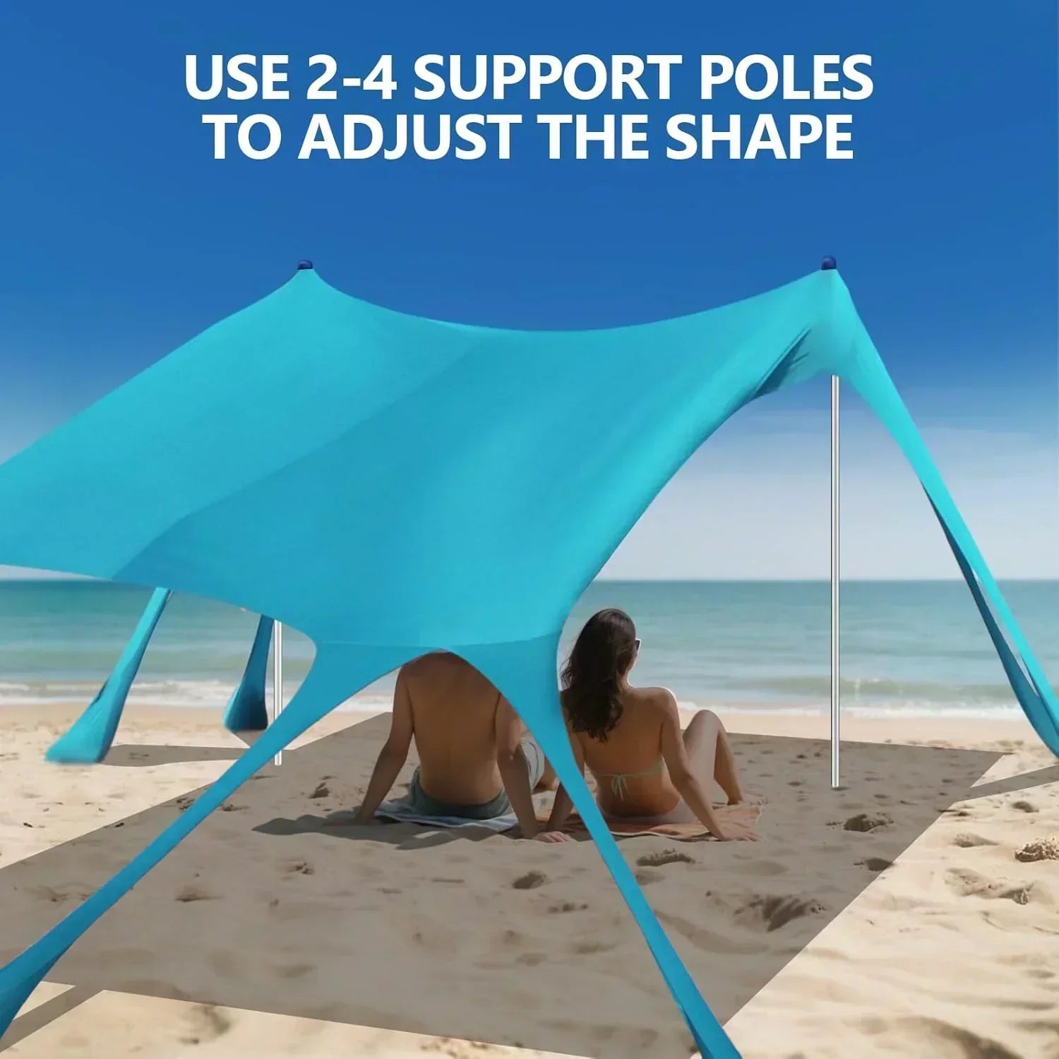 Beach Tent Sun Shelter 10 x 10 FT Beach Canopy Tent Sun Shade Heavy Duty UPF50+ Beach Tent