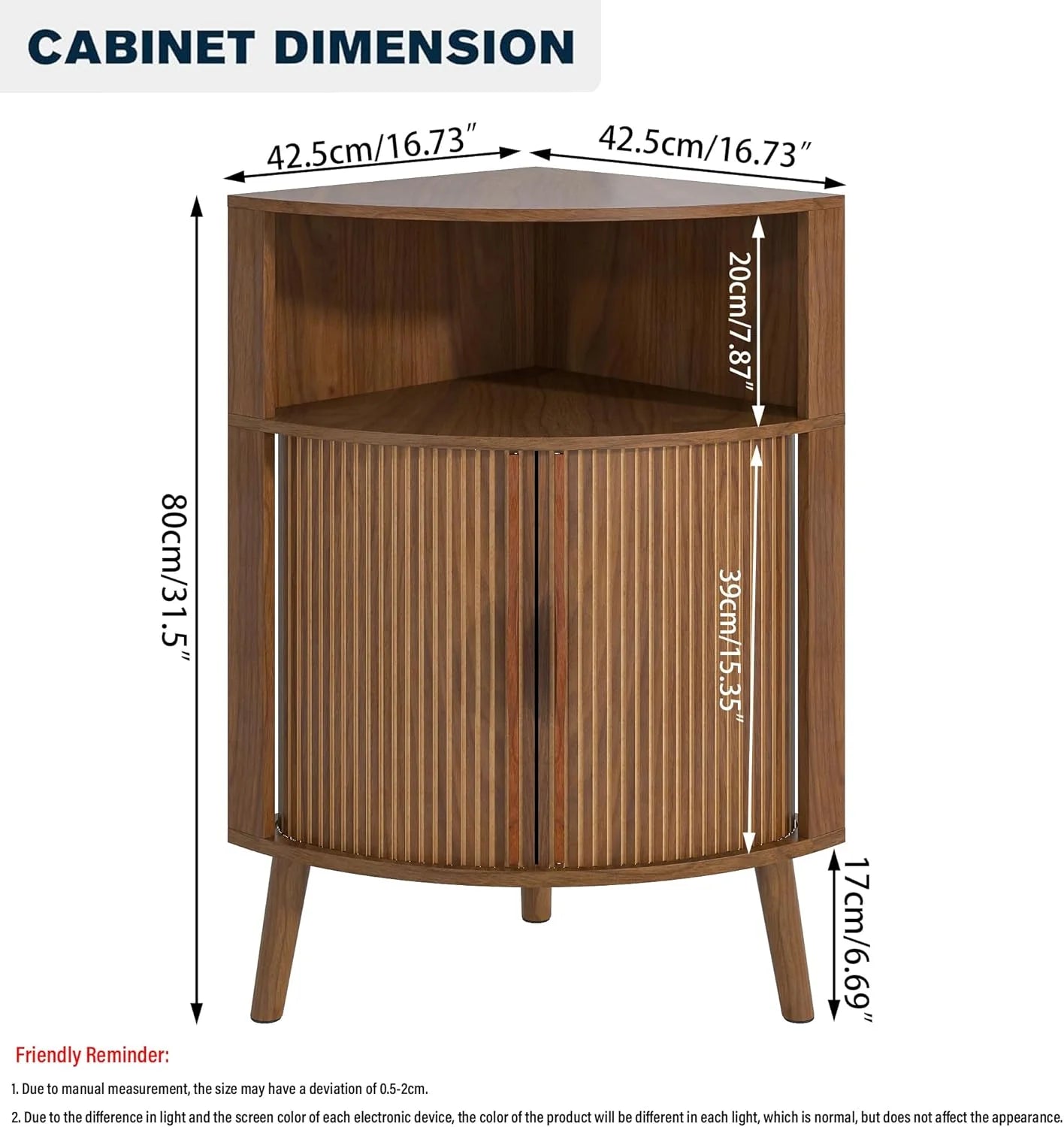 Corner Cabinet, 66.73'' Tall Modern Corner Bathroom Storage Cabinet