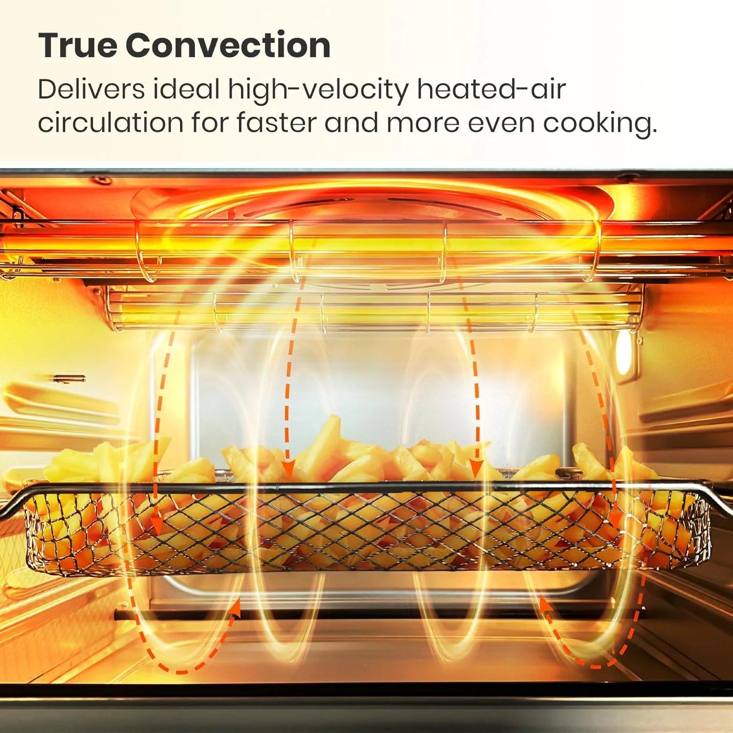 Infrared Heating Air Fryer Toaster Oven, Extra Large Countertop Convection Oven 10-in-1 Combo, 6-Slice Toast, Enamel Baking Pan Easy Clean with Recipe Book, Black Matte Stainless Steel