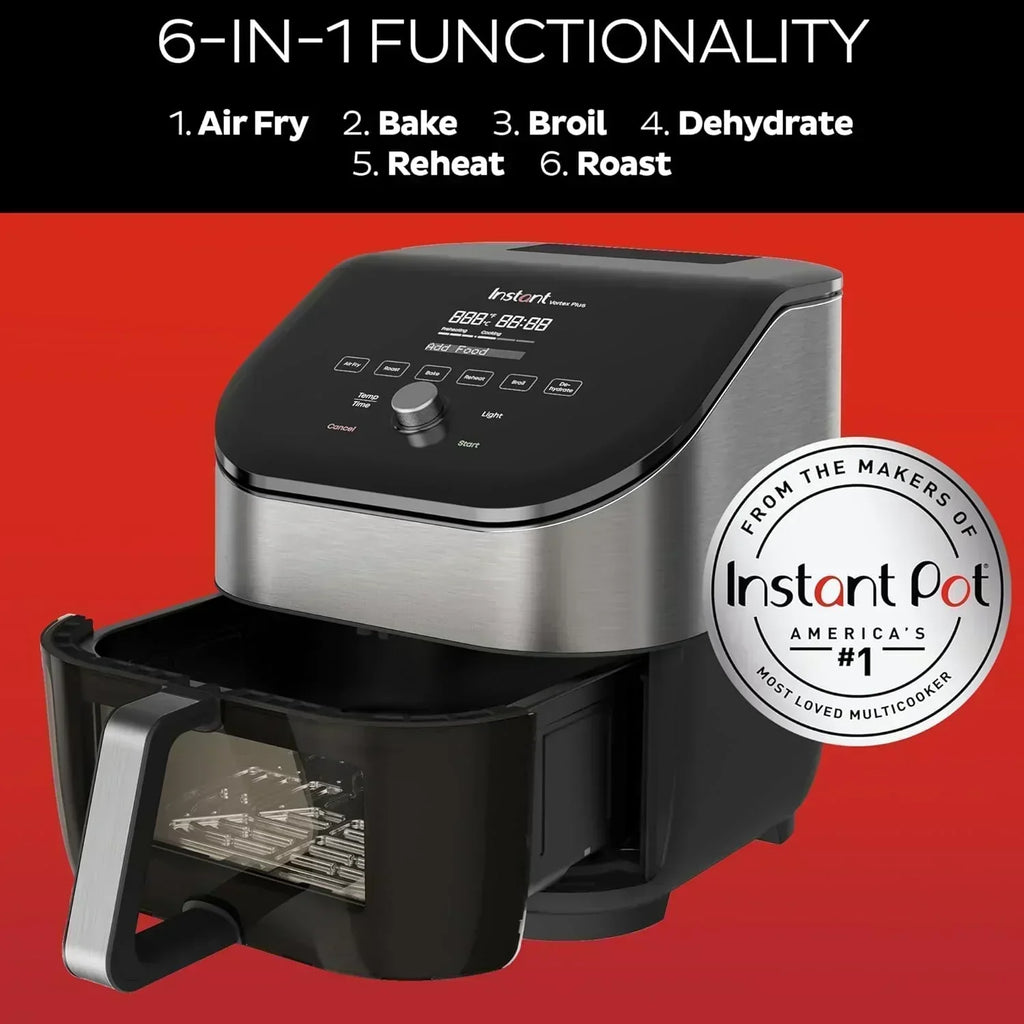 Instant Pot Vortex Plus 6QT Air Fryer with Odor Removal Technology 6-in-1 Function