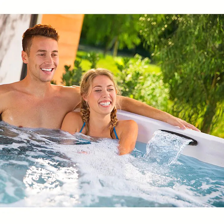 Lifesmart Spas 110 Volt 7 Person 22 Jet Square Plug And Play Hot Tub with Ozonator in Espresso