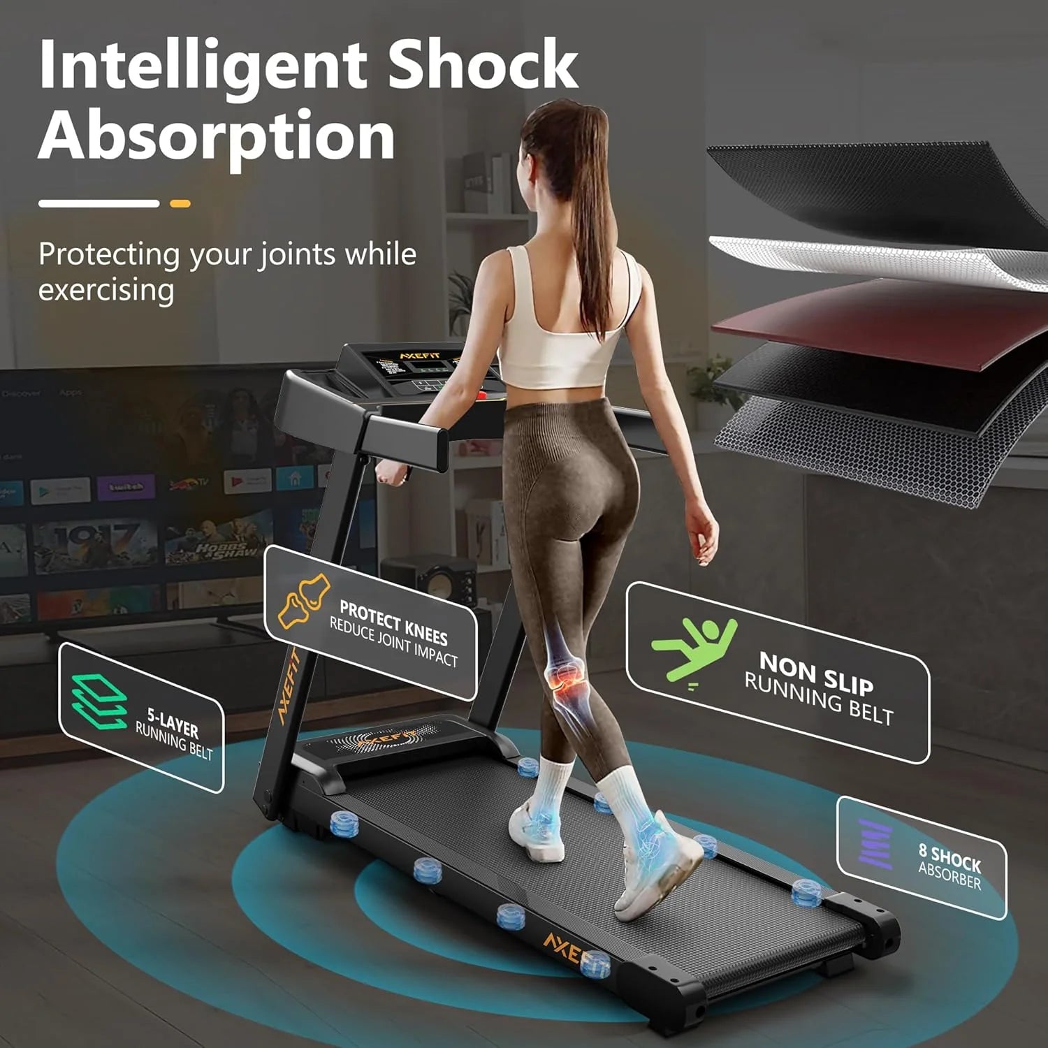 2.5 HP Portable Treadmill with Inclined Walking Pad, Panel and Remote, 4-in-1 Walking Treadmill, 265 lb Capacity