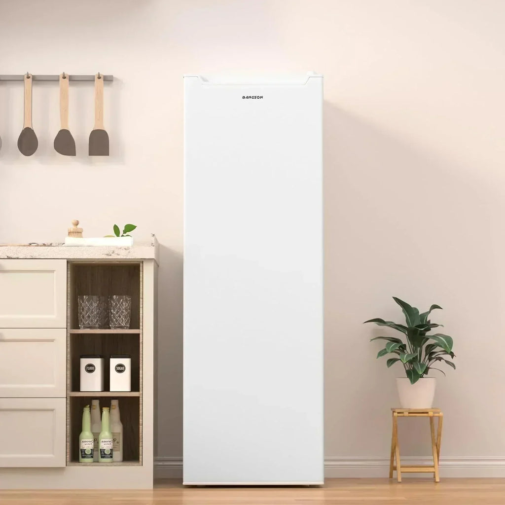 BANGSON Upright Freezer 7.0 Cu.ft Stand Up Freezer Convertible Upright Freezer/Refrigerator