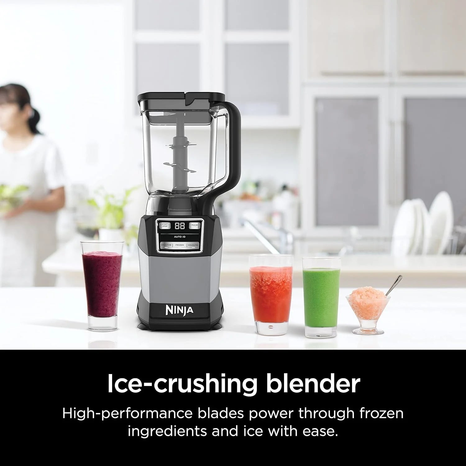 Ninja Blender Compact Kitchen System for Smoothies, Doughs, and Frozen Drinks with Auto-IQ, 72 oz* Blender Jar