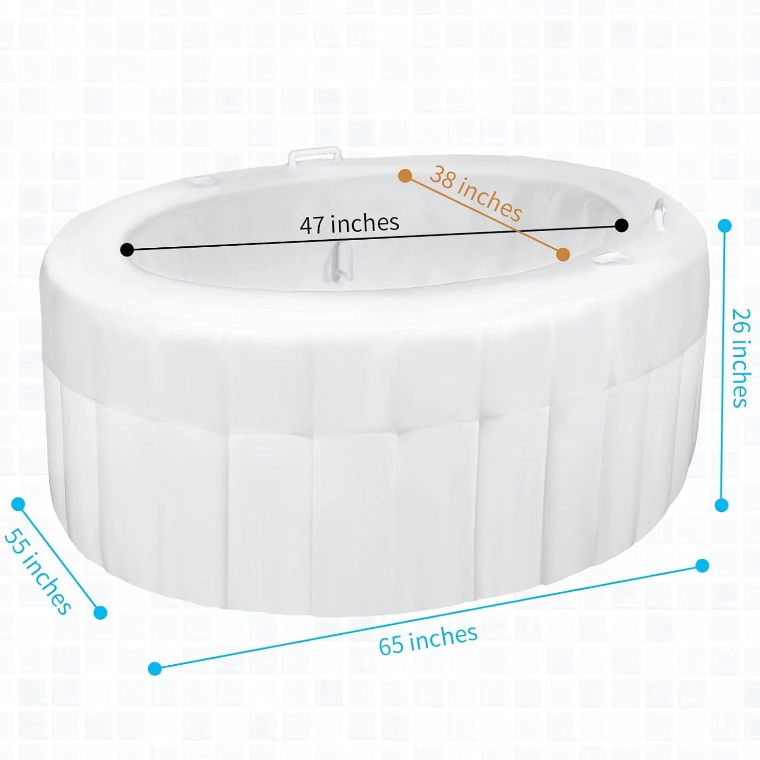 1 Set Birth Pool with Liner Including 1 Inflatable Home Birthing Pool 1 Liner Birthing Tub White Water Birth Tub for Labor Expectant Mothers Doula Midwife Supplies 65 L x 55 W x 26 H