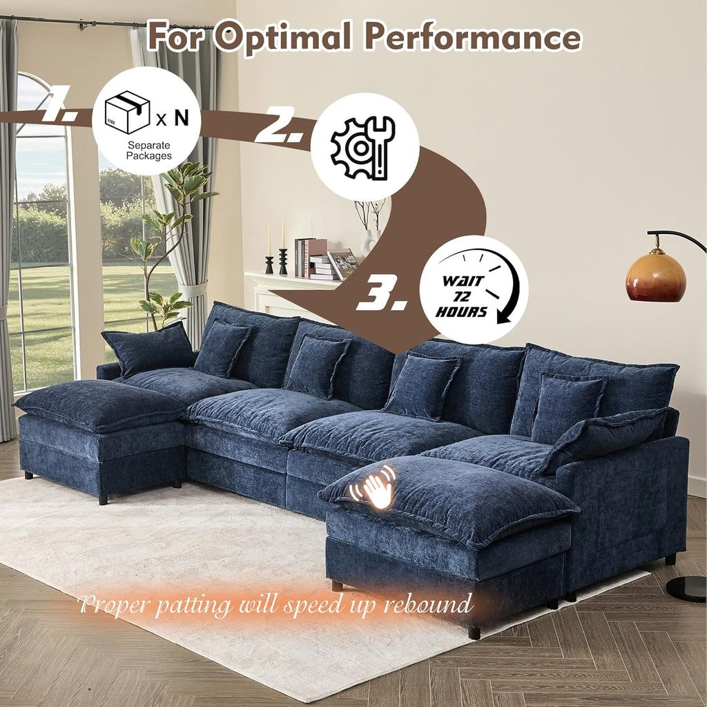 108 U-shaped sofa modular sofa three-seater comfortable cloud sofa