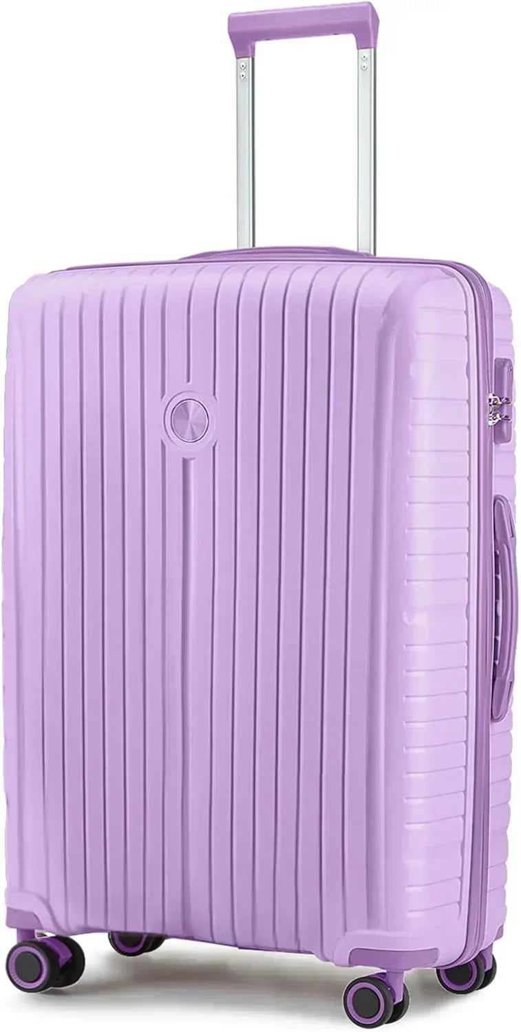 5-piece PP hardshell lightweight travel carry-on luggage set with dual spinner wheels