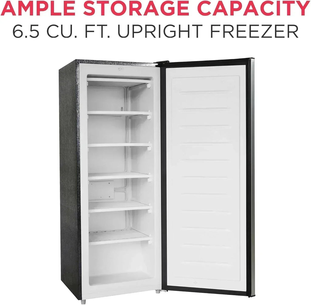 Frigidaire Upright Freezer 6.5 cu. ft. Deep Freeze Vinyl Coated Metal Wire Shelving Compact