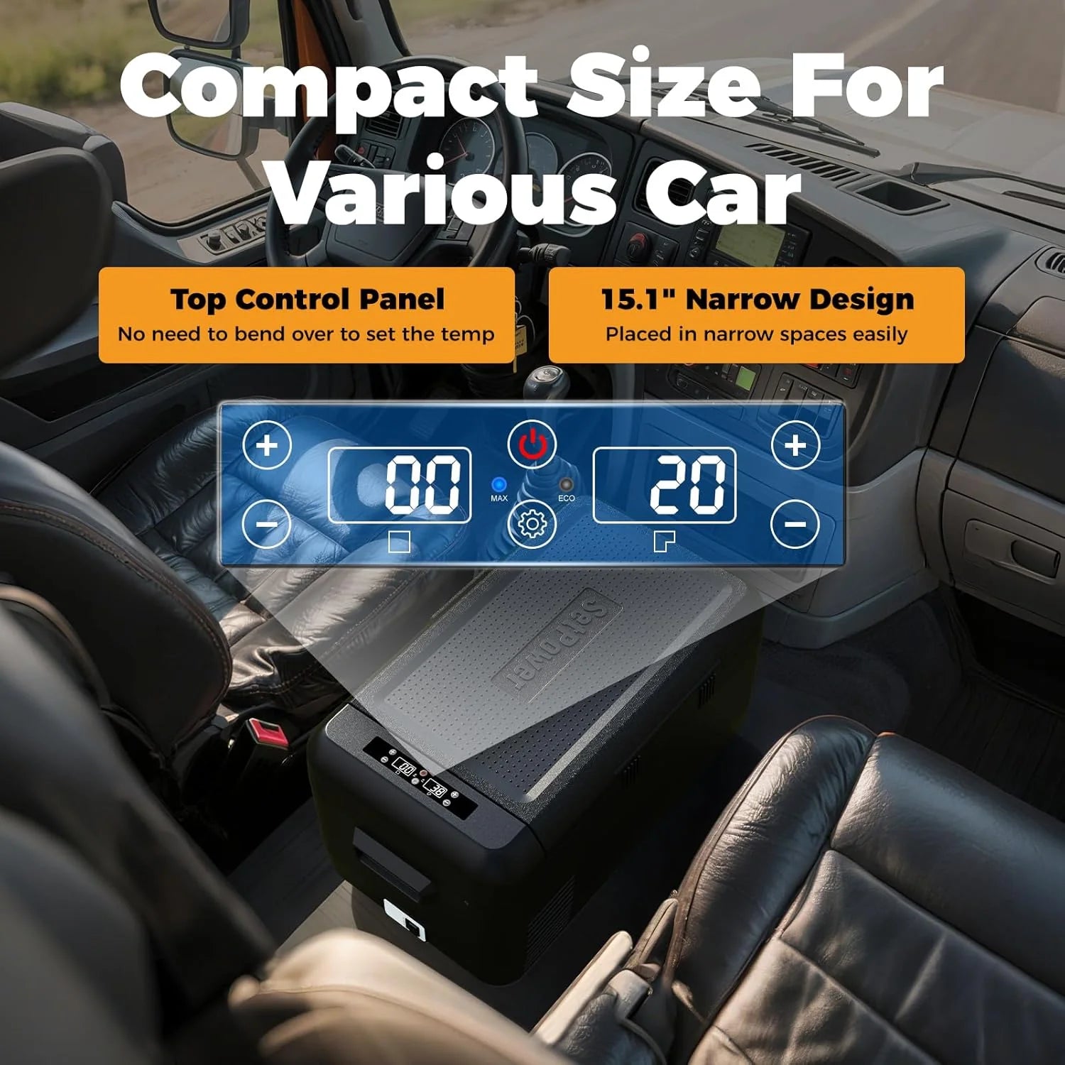 12V Refrigerator 21 Quart Portable Freezer 50 Hours Keep Cool,Electric Cooler for Vehicles Car Refrigerator 12V Portable Fridge for Car Camping Truck Van RV SUV Road Trip Travel RF20