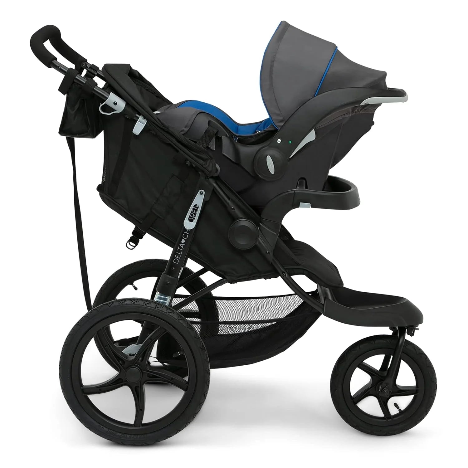Delta Children Apollo Jogging Stroller Shock Absorbing Frame with Large Canopy Recline