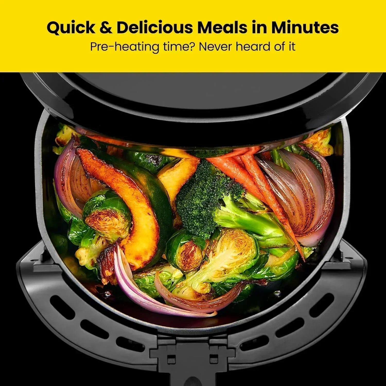 Chefman 6-Quart Double Basket Air Fryer Easy View Window uses two separate nonstick pans
