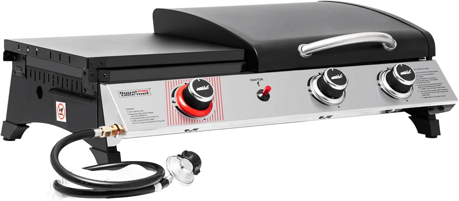 Royal Gourmet PD1305H 3 Burner Propane Gas Grill and Griddle Combo Lid 3-in-1 Grill Griddle Combo