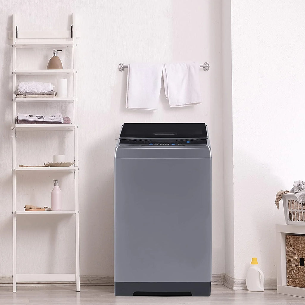 Comfee Portable Washing Machine, 0.9 cu.ft Compact Washer With LED Display, 5 Wash Cycles, 2 Built-in Rollers, Space Saving Full-Automatic Washer