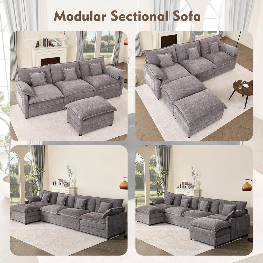 108 Inch U Shape Sofa Sectional Sofa Comfortable Cloud Sofa Living Room Deep Seat Sofa