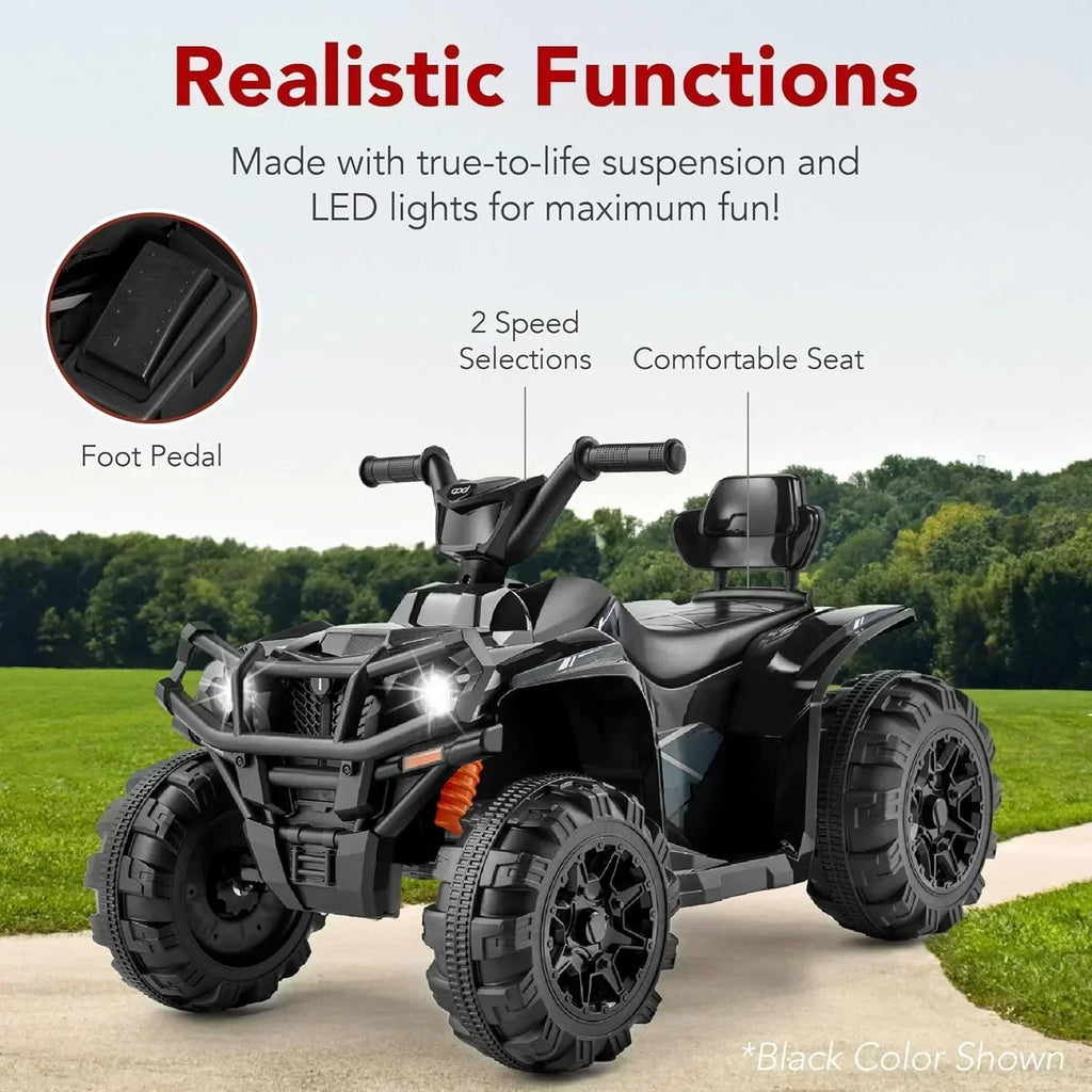 Best Choice Products 12V Kids Ride-On Electric ATV 4-Wheeler Quad Car Toy Bluetooth Audio