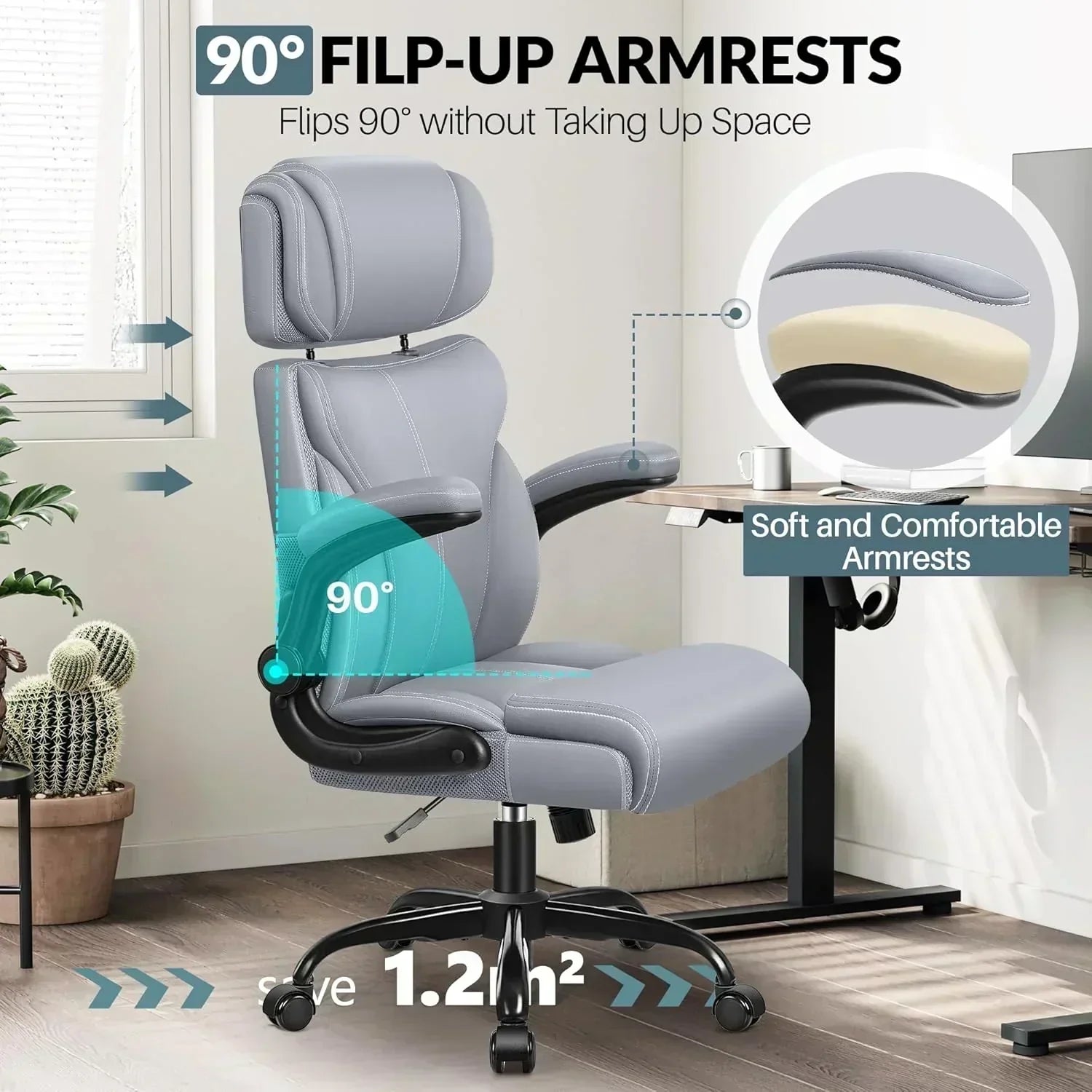 Office Chair Large High-Foot Computer Desk Chair Chair Lumbar Support Rotating Computer Chair