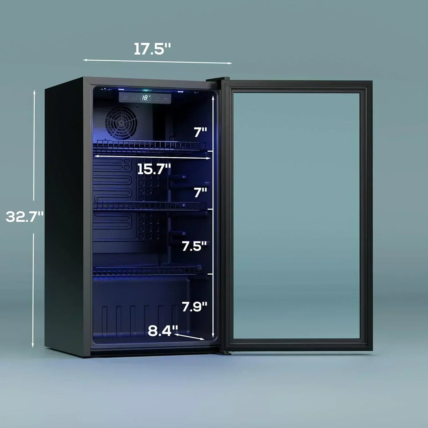 Beverage Refrigerator Cooler-120 Cans Freestanding Mini Fridge Cooler with Glass Door