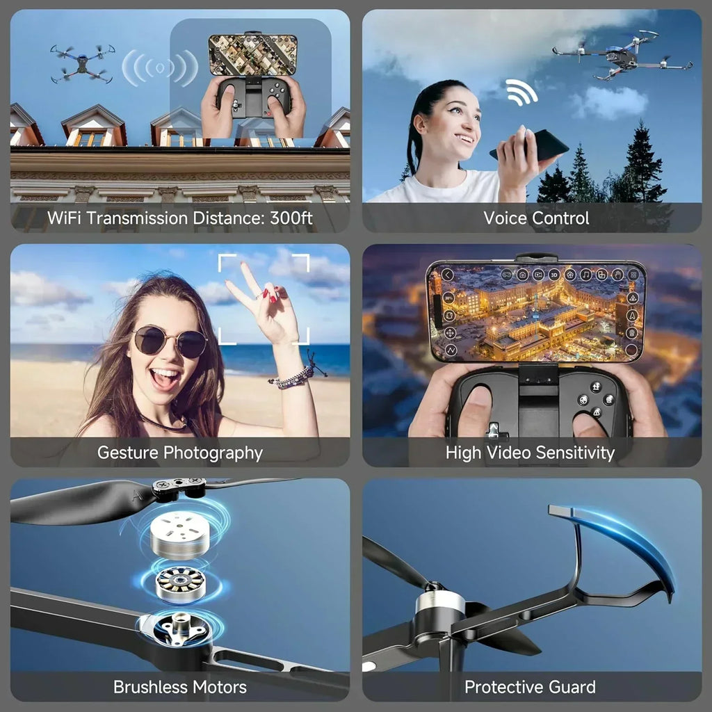 Adult drone with camera 4K brushless motor drone FPV foldable remote control quadcopter