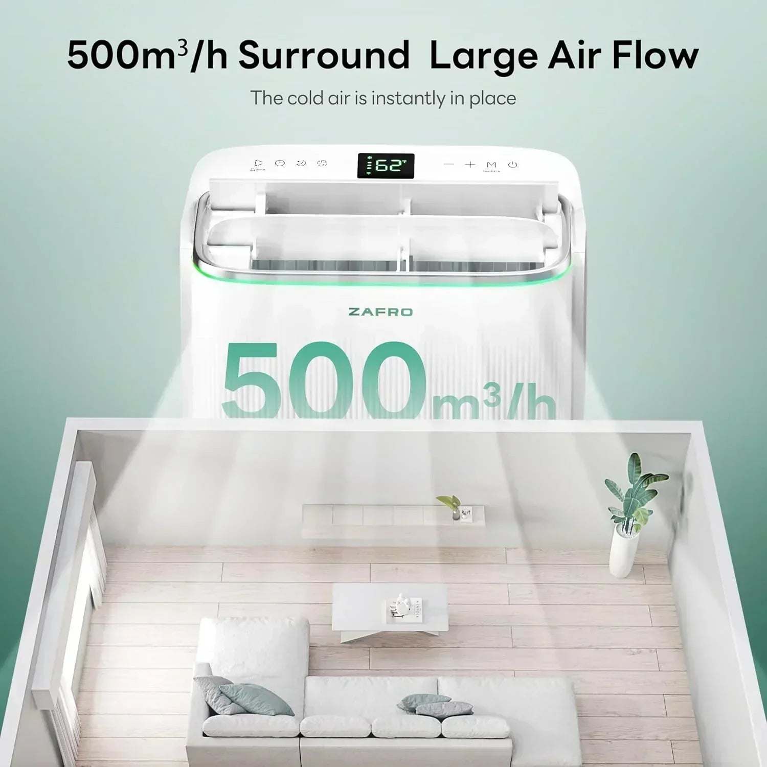ZAFRO 8,000 BTU Portable Air Conditioners 4 Modes Portable AC Unit with Fast Cooling