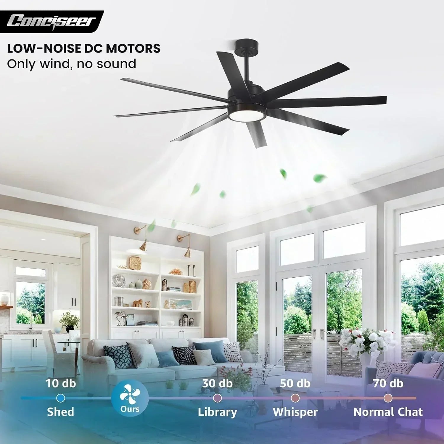 Modern ceiling fan 72 inch bedroom living room library cafe outdoor/industrial