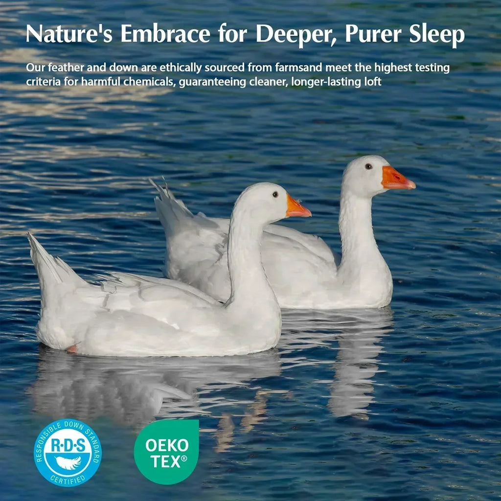 Goose feather duvet queen size cotton super fluffy white duvet core soft and breathable