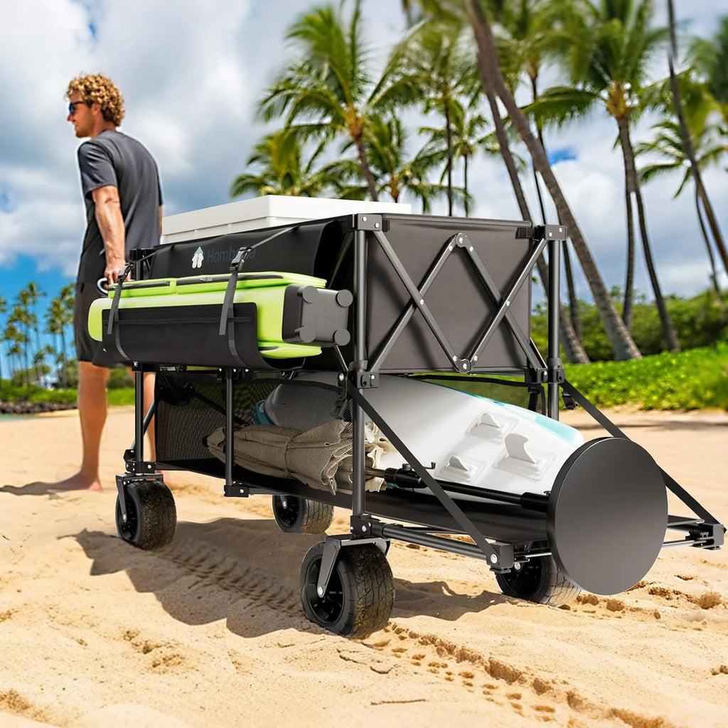 48 Extra Large Folding Travel Cart, 560 lb Capacity, 350 L Heavy Duty Utility Cart with Brakes and All-Terrain Wheels