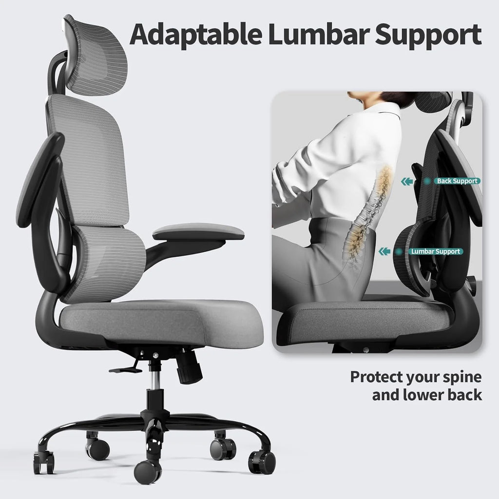 Office Chair Ergonomic Desk Chair, 330 lbs Home Mesh Desk Chair with Wheels, Comfortable Gaming Chair, High Back Office Chair