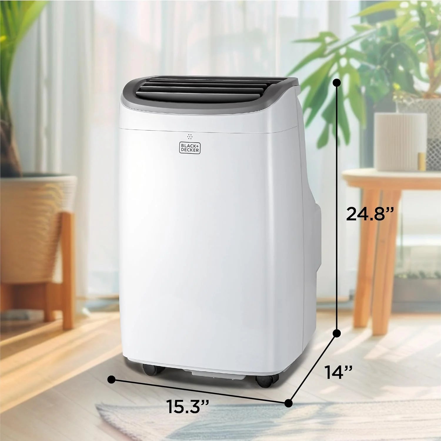 BLACK+DECKER 10,000 BTU Portable Air Conditioner for Rooms up to 450 Sq. with Remote Control, White