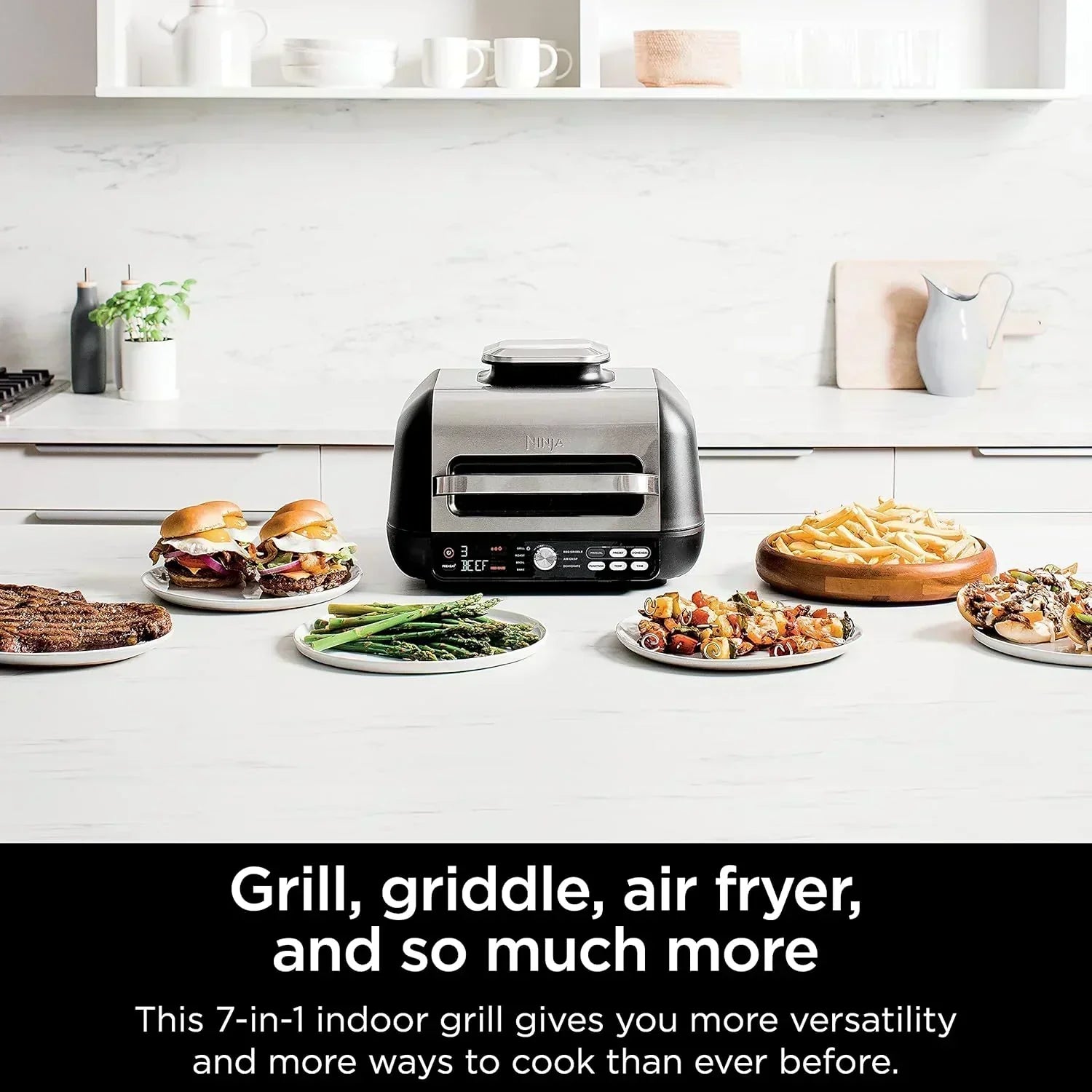 Ninja Foodi Smart XL 6-in-1 Indoor Grill with Air Fry Bake Roast Broil and Dehydrate
