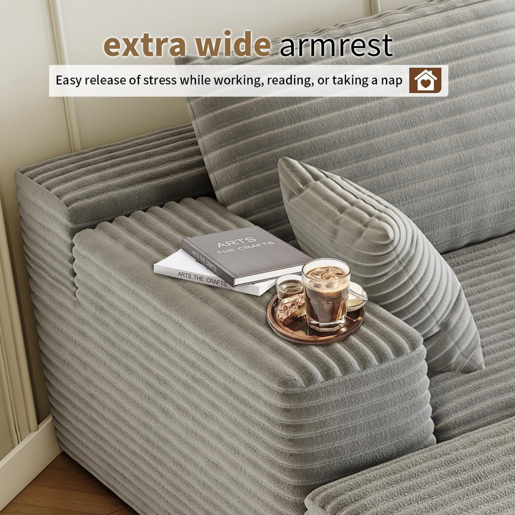 107.5 Cloud Modular Sectional Sofa Couch with L-Shape Chaise,Modern Minimalist Upholstered Couches