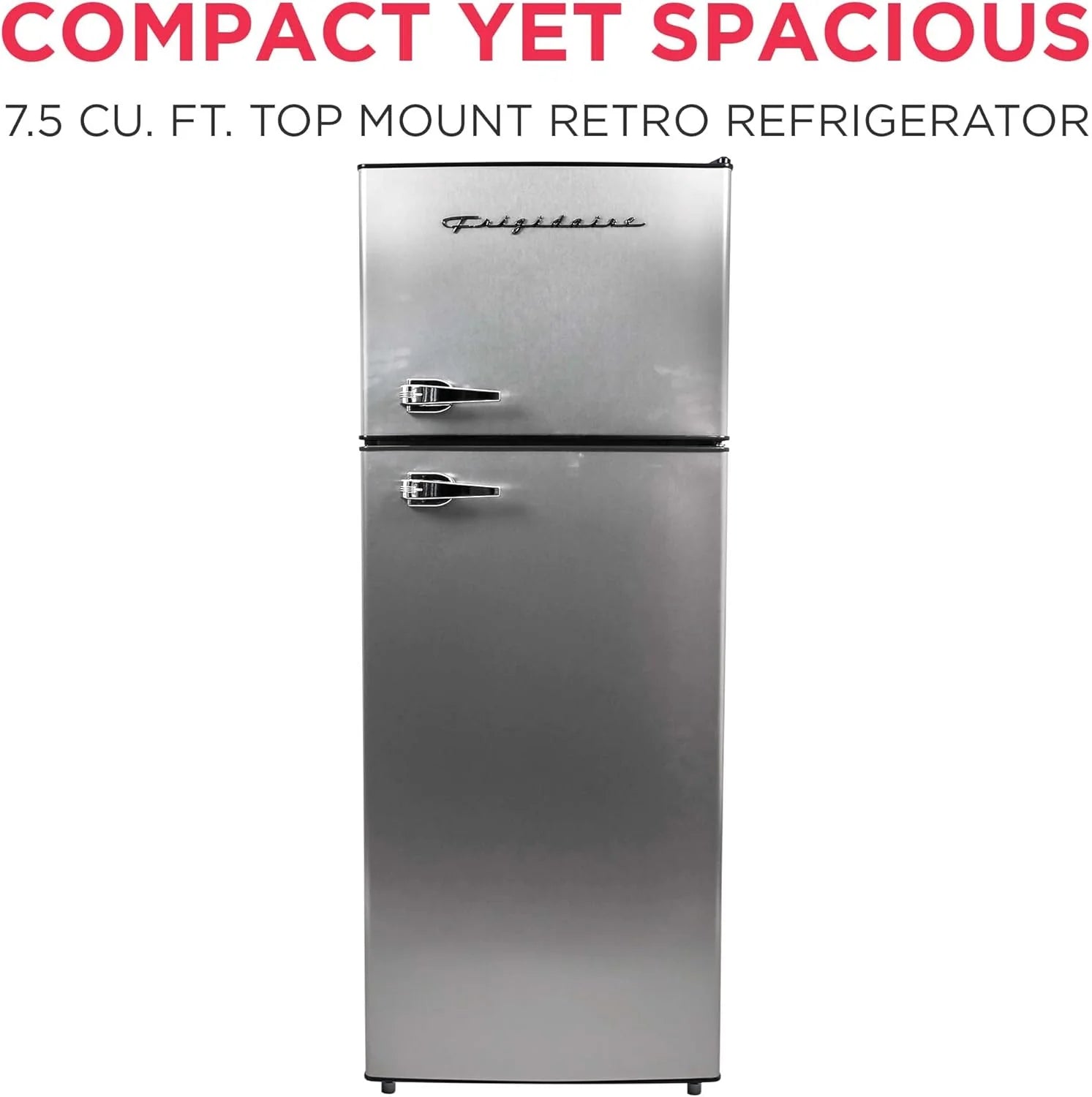 Frigidaire 2 Door Apartment Size Refrigerator Freezer Combo 7.5 cu ft Platinum Series Stainless