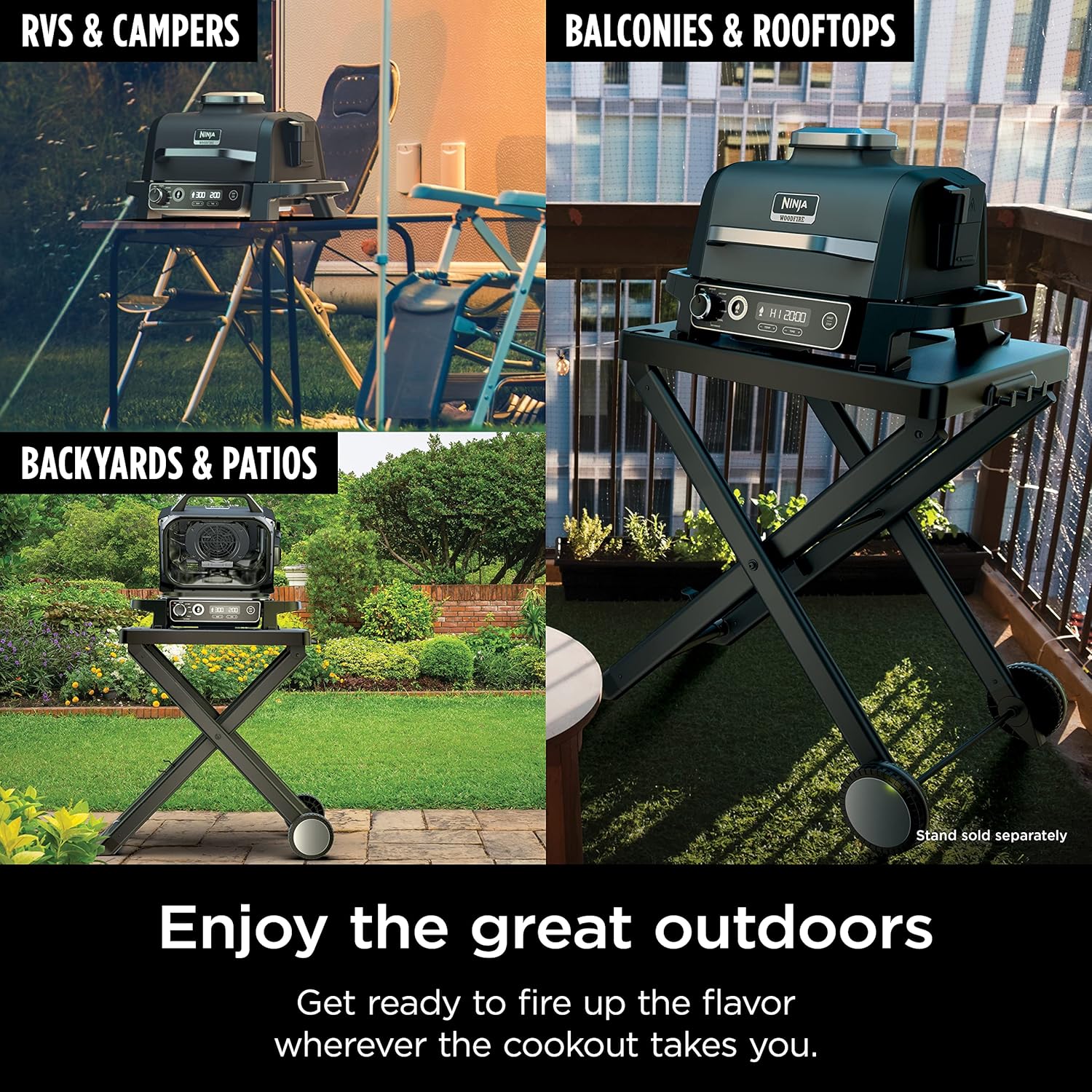 OG751 Woodfire Pro Outdoor Grill Built-In Thermometer 7-in-1 Master Grill BBQ Smoker Air Fryer