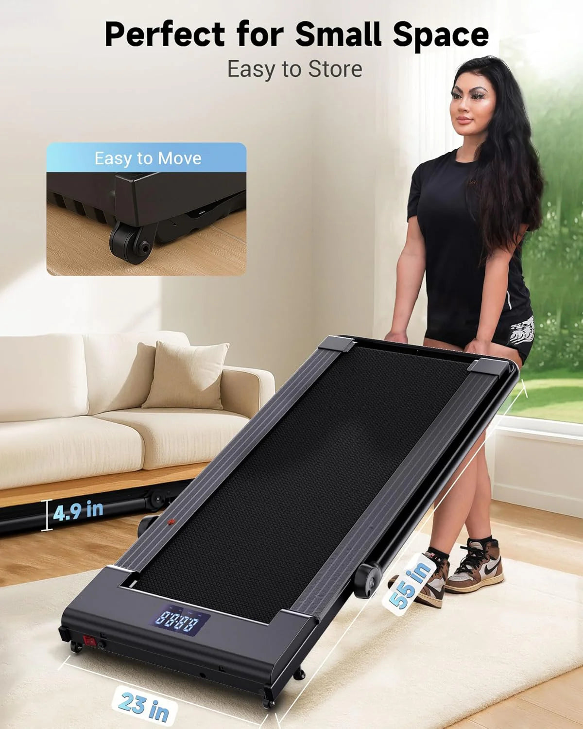 PulseDrive 8.7 MPH Walking Pad Treadmill Compact Under Desk Treadmill Walking Running Machine