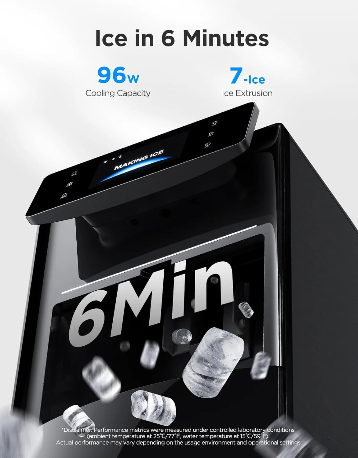 GoveeLife Smart Nugget Ice Maker Pro, 60lbs Daily, 6-Minute First Ice, 40dB Ultra-Quiet with AI NoiseGuard, App & Voice Control, Self-Clean, 3.5lbs Basket & Dual Water Tanks, for Home Kitchen, Party