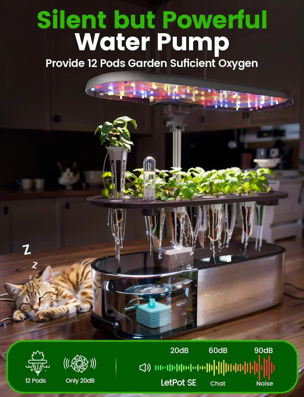 Hydroponic Planting System 12 Indoor Smart Herb Garden Set Indoor Garden App and WiFi Control