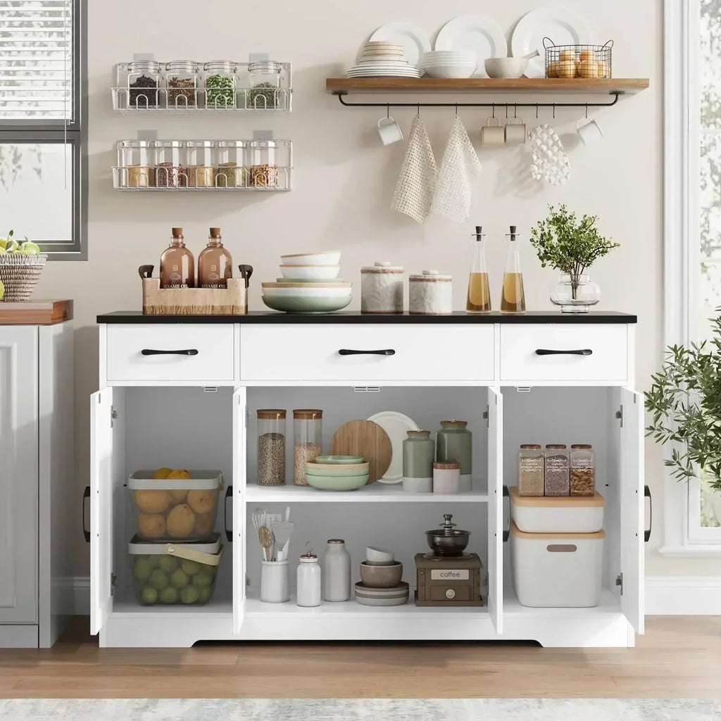 Sideboard with drawers large 55-inch sideboard modern farmhouse wood kitchen dining table