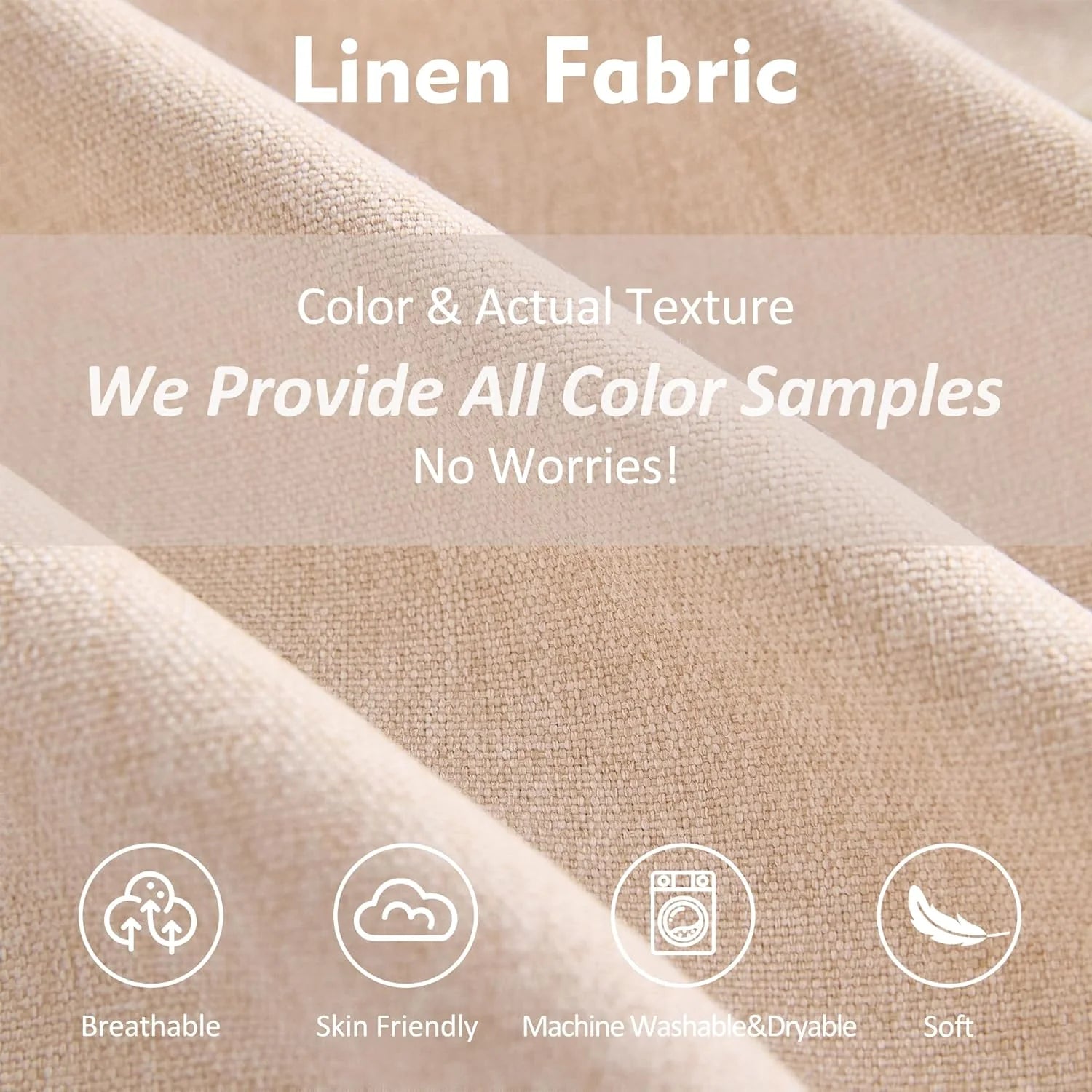 108 U Shaped Couch, Modular Sectional Sofa, 3-Seater Comfy Cloud Couch with Movable Ottoman, Deep Seat Couches for Living Room, Linen, Beige