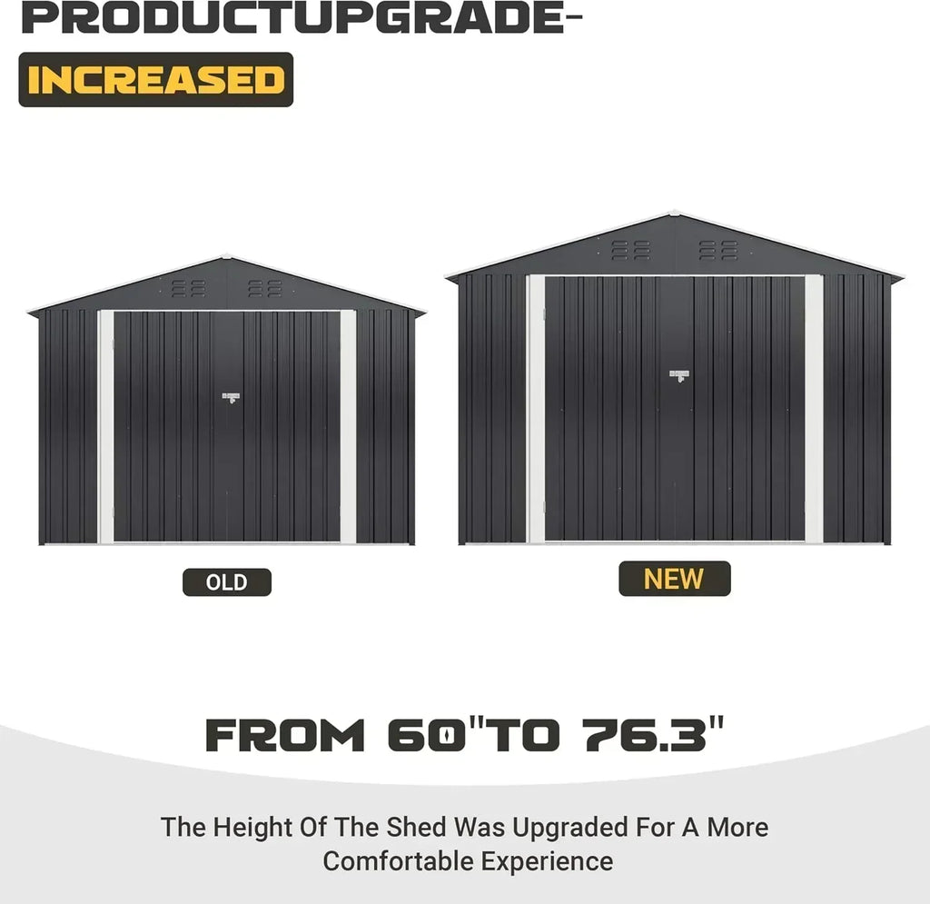 polar aurora 8x12 ft outdoor storage shed metal garden shed frame structure tool sheds