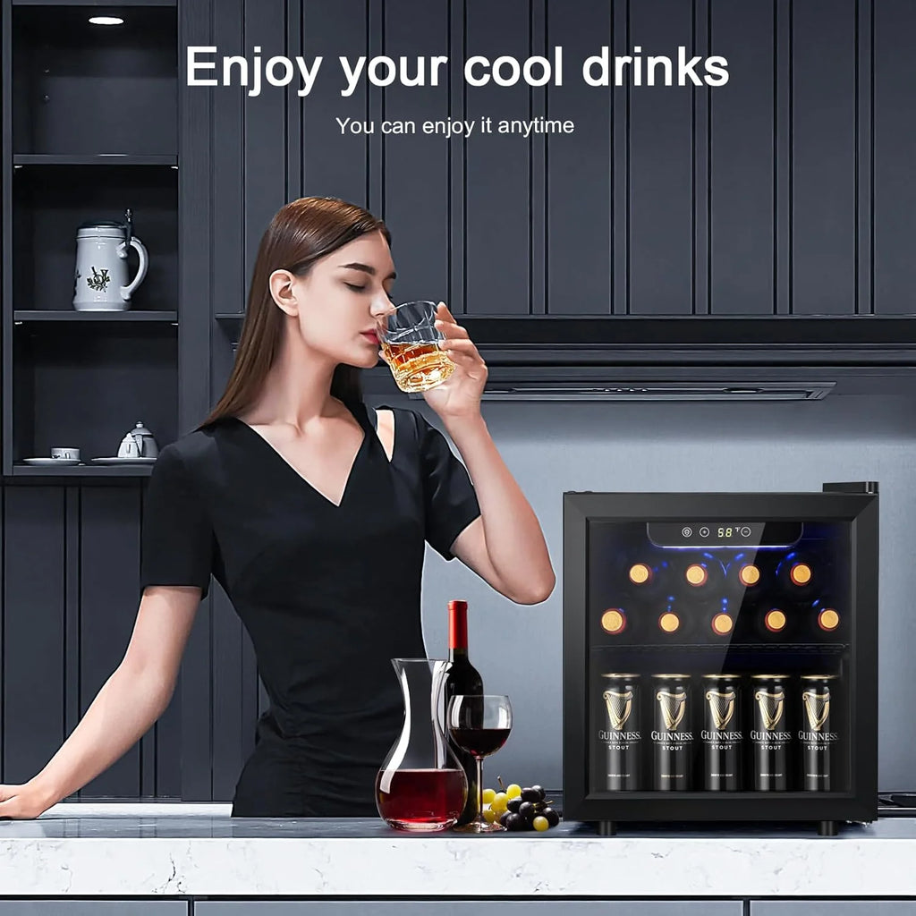 Antarctic Star 26 Bottle 130 Can Wine Cooler Cabinet Beverage Refrigerator Mini Wine Cellar