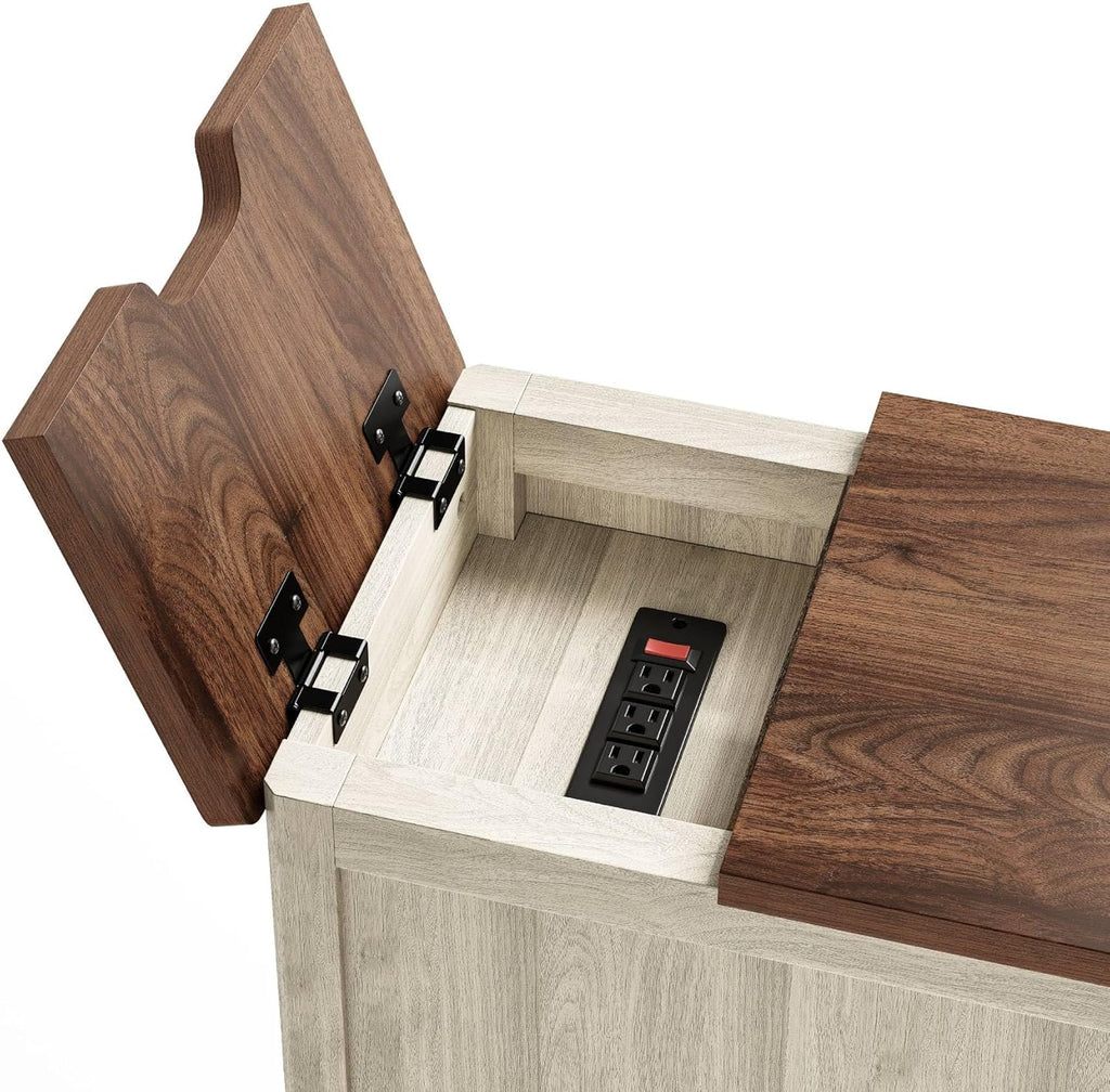 Farmhouse End Table Narrow Side Table Small Nightstand