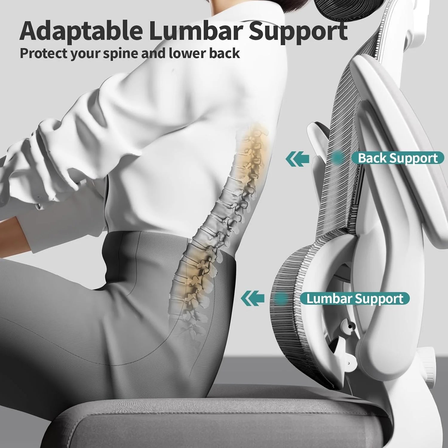 Office Chair Ergonomic Desk Chair, 330 lbs Home Mesh Desk Chair with Wheels, Comfortable Gaming Chair, High Back Office Chair